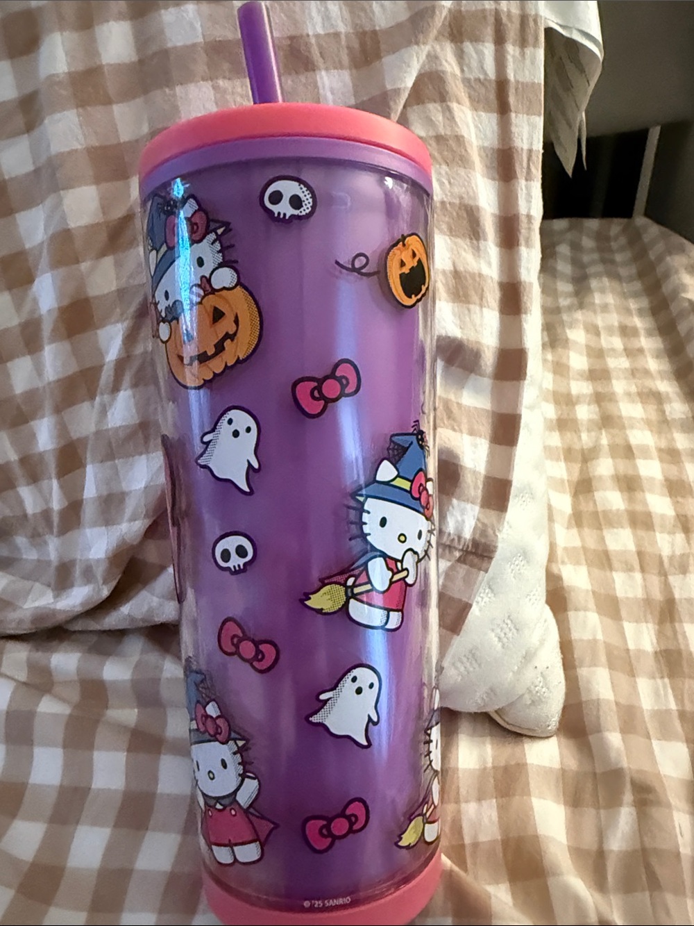Zak! Sanrio Hello Kitty Purple Halloween Tumbler with Straw